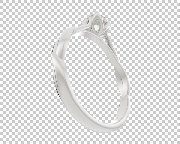 Anillo de compromiso aislado en el fondo Ilustración de renderización 3D