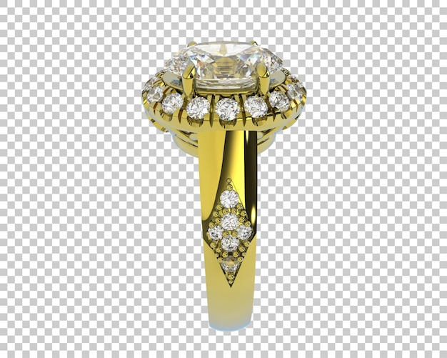 Anillo de compromiso aislado en el fondo Ilustración de renderización 3D