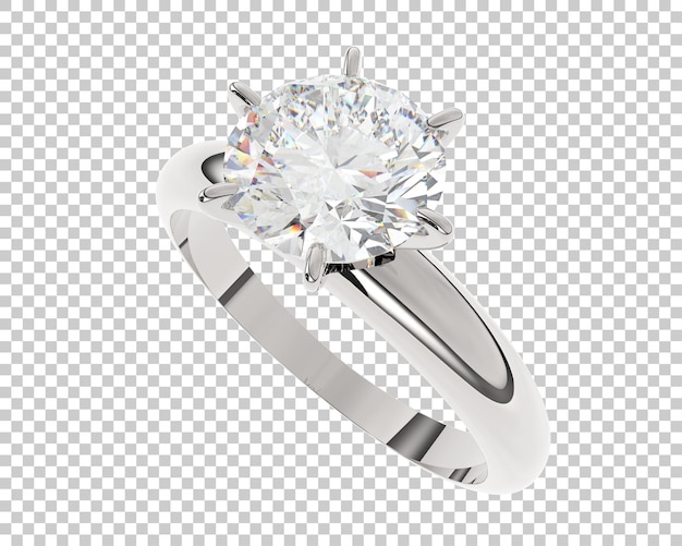 Anillo de compromiso aislado en el fondo Ilustración de renderización 3D