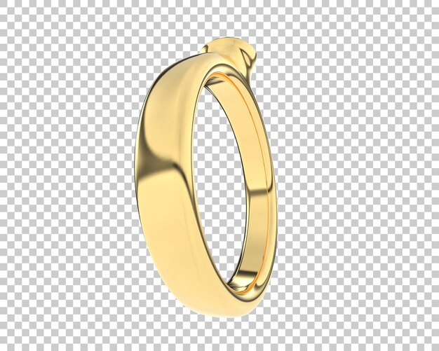 Anillo de compromiso aislado en el fondo Ilustración de renderización 3D