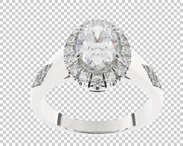 Anillo de compromiso aislado en el fondo Ilustración de renderización 3D