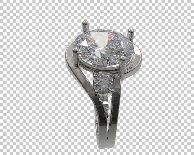 Anillo de compromiso aislado en el fondo Ilustración de renderización 3D