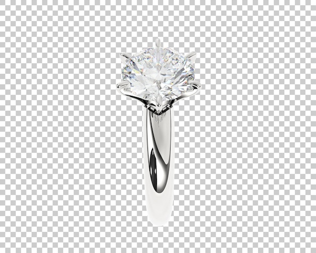 Anillo de compromiso aislado en el fondo Ilustración de renderización 3D