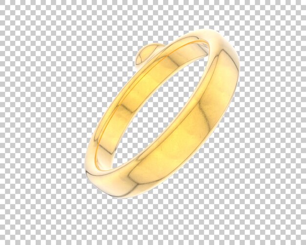 Anillo de compromiso aislado en el fondo Ilustración de renderización 3D