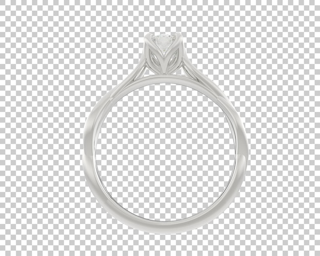 Anillo de compromiso aislado en el fondo Ilustración de renderización 3D