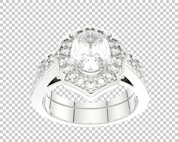 Anillo de compromiso aislado en el fondo Ilustración de renderización 3D