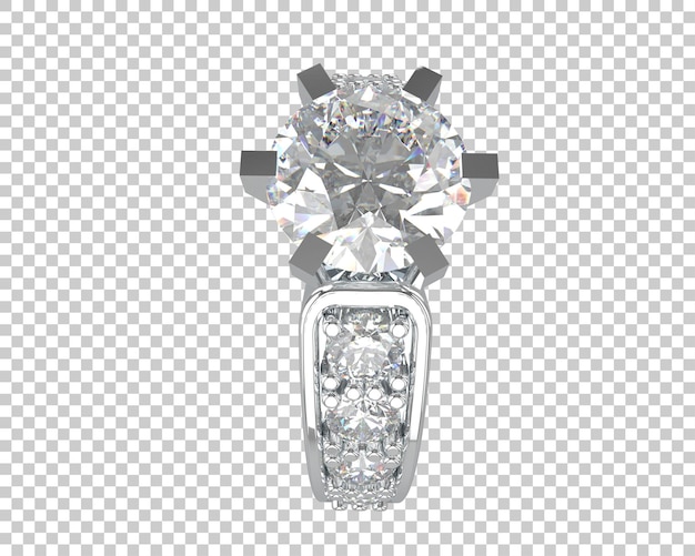 Anillo de compromiso aislado en el fondo Ilustración de renderización 3D