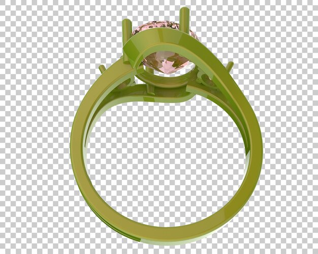 Anillo de compromiso aislado en el fondo Ilustración de renderización 3D