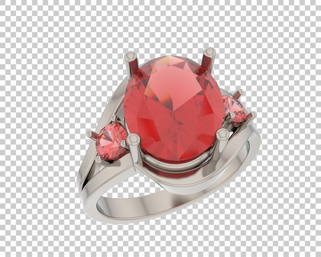 Anillo de compromiso aislado en el fondo Ilustración de renderización 3D
