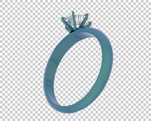 Anillo de compromiso aislado en el fondo Ilustración de renderización 3D