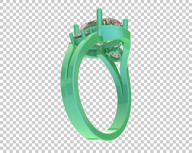 Anillo de compromiso aislado en el fondo Ilustración de renderización 3D