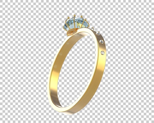 Anillo de compromiso aislado en el fondo Ilustración de renderización 3D