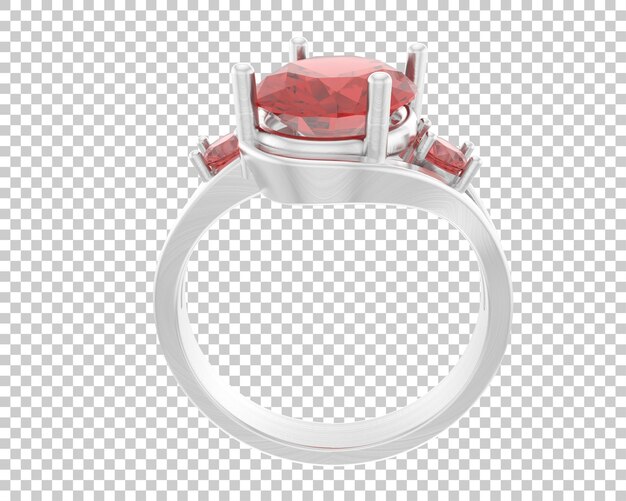 Anillo de compromiso aislado en el fondo Ilustración de renderización 3D