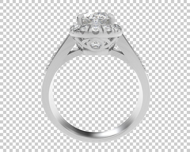 Anillo de compromiso aislado en el fondo Ilustración de renderización 3D