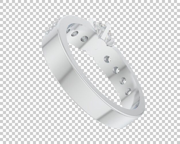 Anillo de compromiso aislado en el fondo Ilustración de renderización 3D