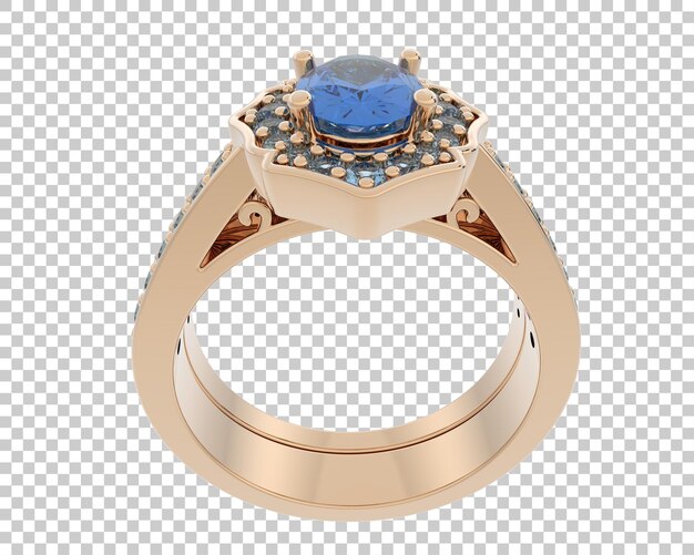 Anillo de compromiso aislado en el fondo Ilustración de renderización 3D