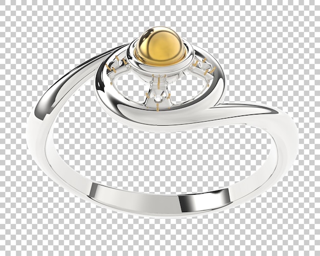 Anillo de compromiso aislado en el fondo Ilustración de renderización 3D