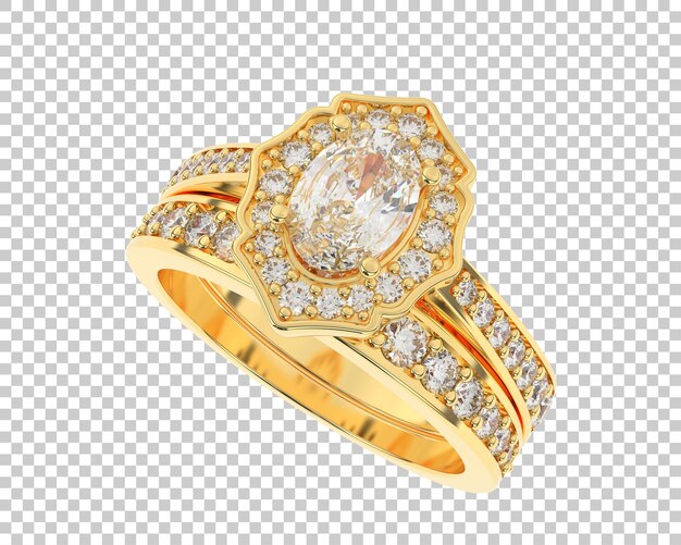 Anillo de compromiso aislado en el fondo Ilustración de renderización 3D