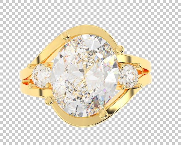 Anillo de compromiso aislado en el fondo Ilustración de renderización 3D