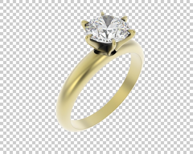 Anillo de compromiso aislado en el fondo Ilustración de renderización 3D