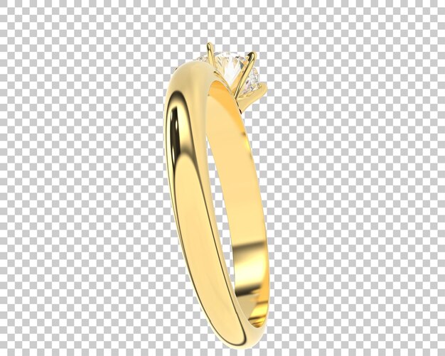 Anillo de compromiso aislado en el fondo Ilustración de renderización 3D