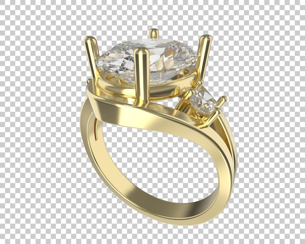 Anillo de compromiso aislado en el fondo Ilustración de renderización 3D