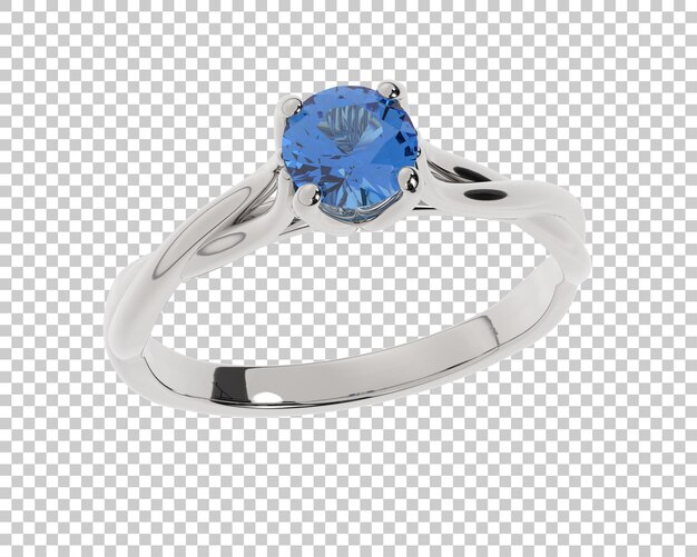Anillo de compromiso aislado en el fondo Ilustración de renderización 3D