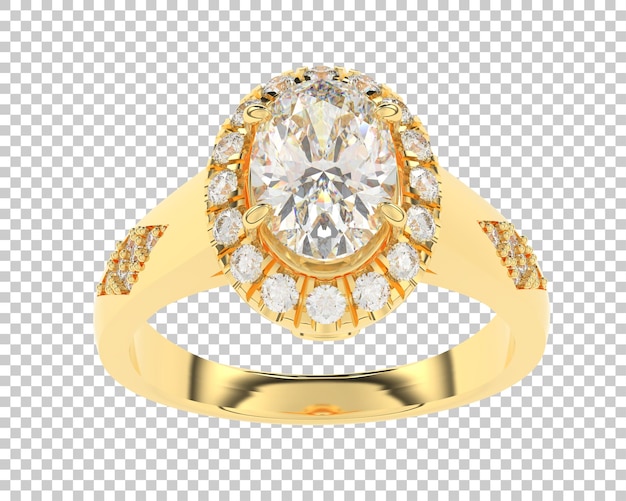 Anillo de compromiso aislado en el fondo Ilustración de renderización 3D