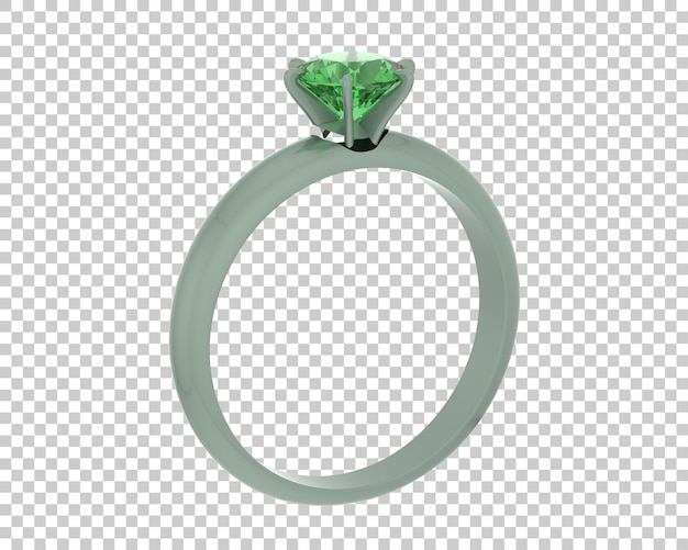 Anillo de compromiso aislado en el fondo Ilustración de renderización 3D