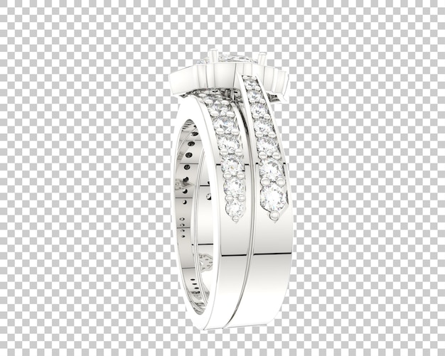 Anillo de compromiso aislado en el fondo Ilustración de renderización 3D