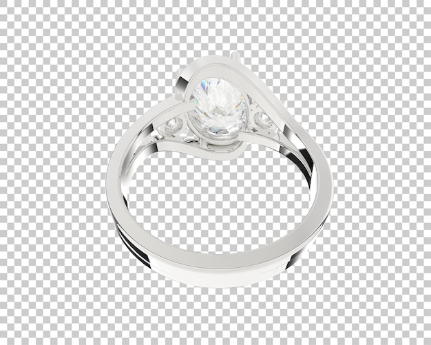 Anillo de compromiso aislado en el fondo Ilustración de renderización 3D