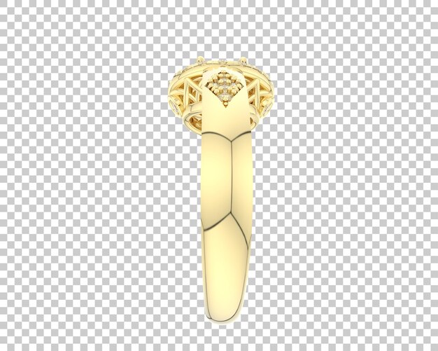 Anillo de compromiso aislado en el fondo Ilustración de renderización 3D