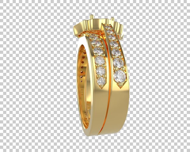 Anillo de compromiso aislado en el fondo Ilustración de renderización 3D