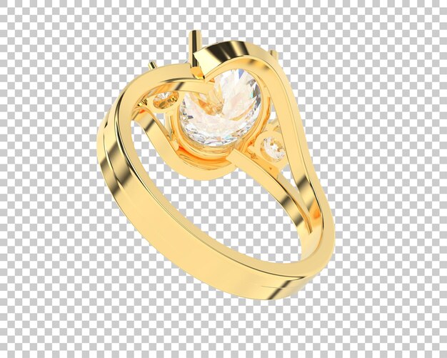 Anillo de compromiso aislado en el fondo Ilustración de renderización 3D