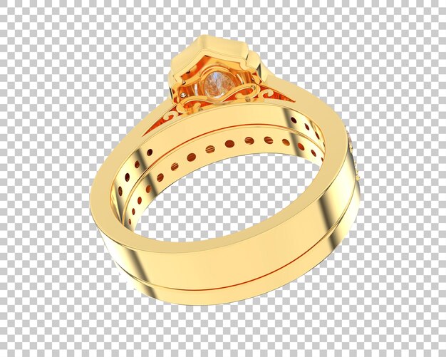 Anillo de compromiso aislado en el fondo Ilustración de renderización 3D