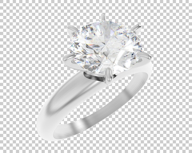 Anillo de compromiso aislado en el fondo Ilustración de renderización 3D
