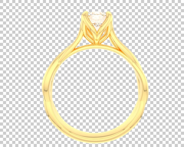 Anillo de compromiso aislado en el fondo Ilustración de renderización 3D