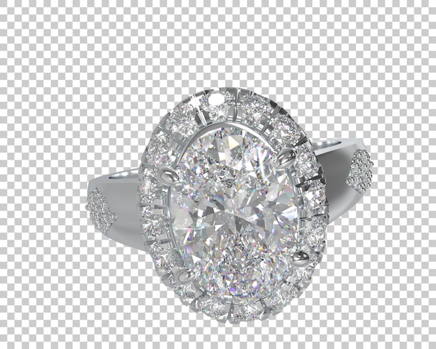 Anillo de compromiso aislado en el fondo Ilustración de renderización 3D