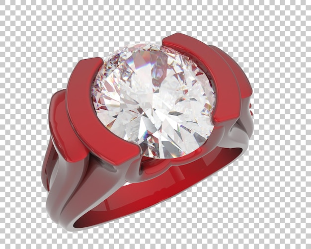 Anillo de compromiso aislado en el fondo Ilustración de renderización 3D