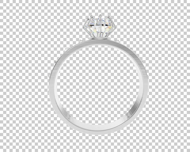 Anillo de compromiso aislado en el fondo Ilustración de renderización 3D