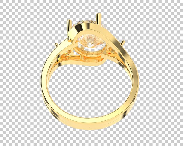 Anillo de compromiso aislado en el fondo Ilustración de renderización 3D