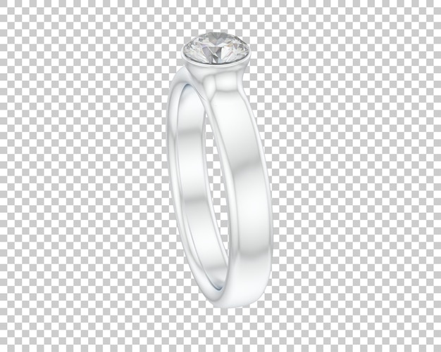 Anillo de compromiso aislado en el fondo Ilustración de renderización 3D
