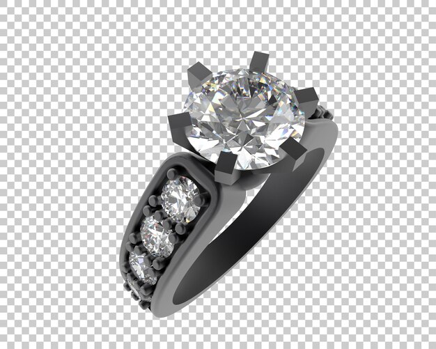 Anillo de compromiso aislado en el fondo Ilustración de renderización 3D