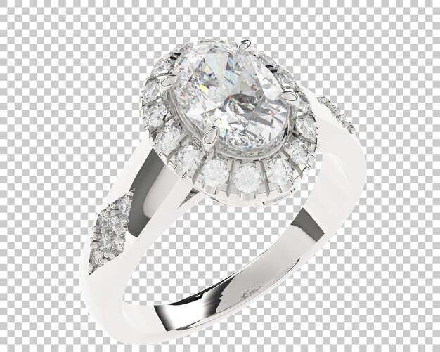 Anillo de compromiso aislado en el fondo Ilustración de renderización 3D