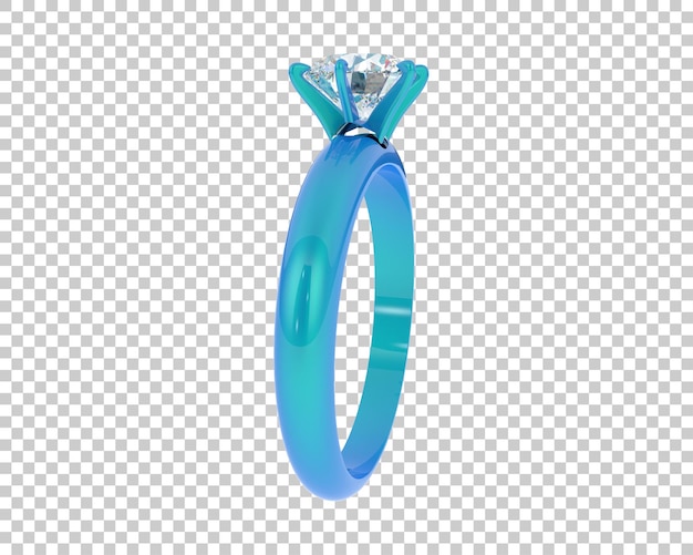 Anillo de compromiso aislado en el fondo Ilustración de renderización 3D