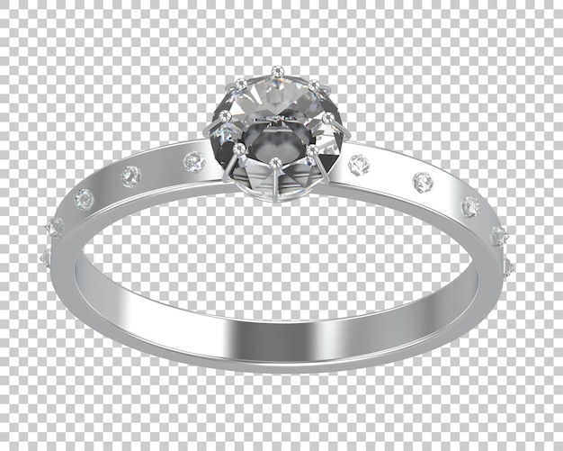 Anillo de compromiso aislado en el fondo Ilustración de renderización 3D