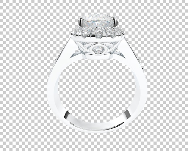 Anillo de compromiso aislado en el fondo Ilustración de renderización 3D