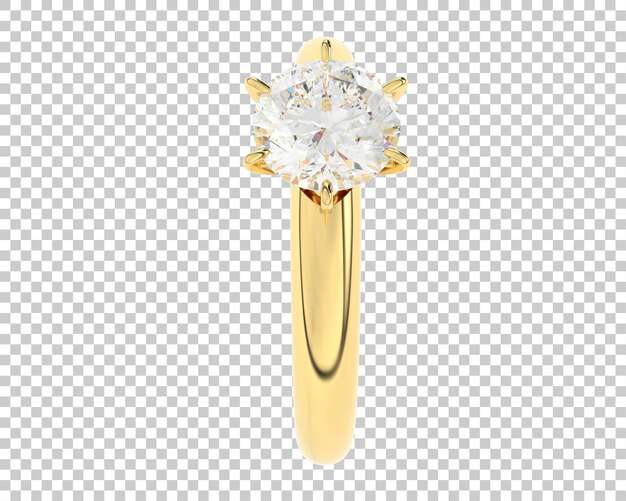 Anillo de compromiso aislado en el fondo Ilustración de renderización 3D