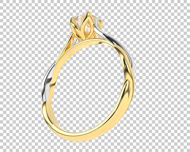 Anillo de compromiso aislado en el fondo Ilustración de renderización 3D