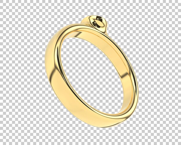 Anillo de compromiso aislado en el fondo Ilustración de renderización 3D